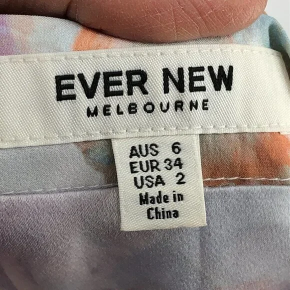 Ever New  Spring-Toned Multicolor Floral Lizzie drape thigh split midi skirt 2 - Picture 3 of 13